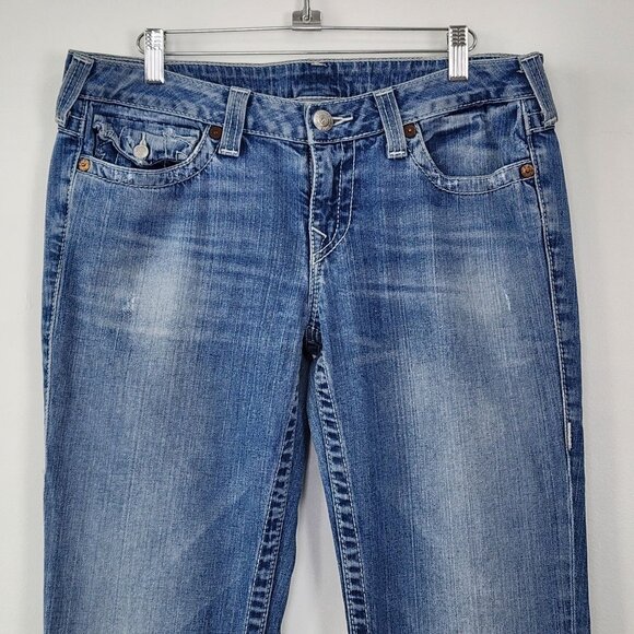 True Religion Billy Low Rise Straight Light Wash Denim Y2K 00s Made in USA Sz 32 - Picture 3 of 16